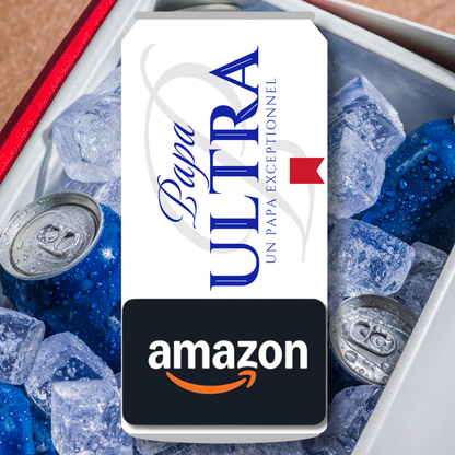 Carton de présentation pour carte cadeau - Papa Ultra - Bière Michelob - Carte imprimée 3x6.5