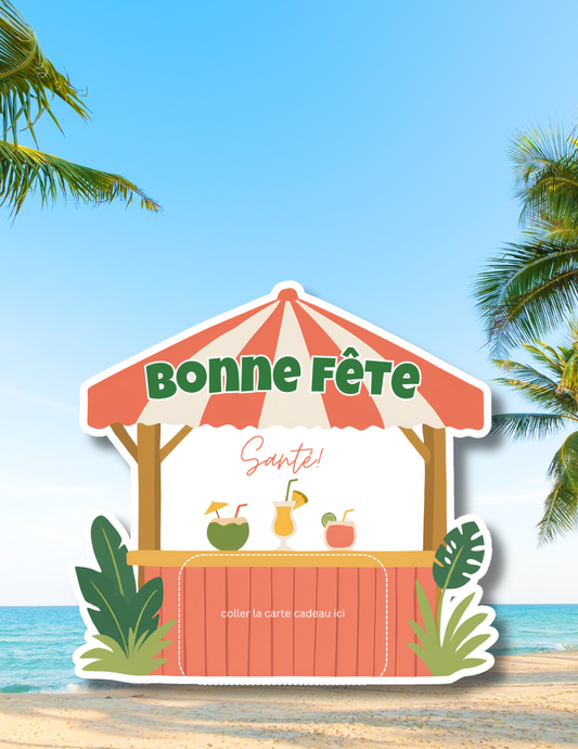Carton de présentation carte cadeau – Bar Tiki – Carte imprimée 7x6