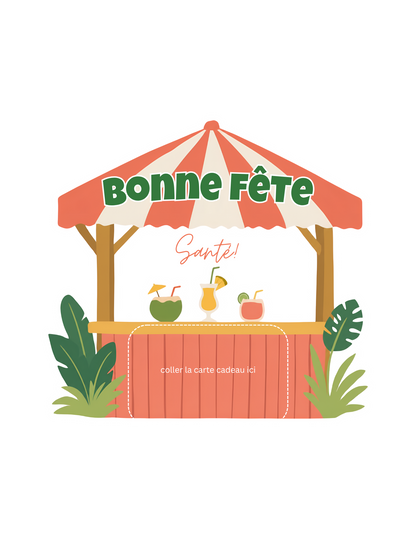 Carton de présentation carte cadeau – Bar Tiki – Carte imprimée 7x6