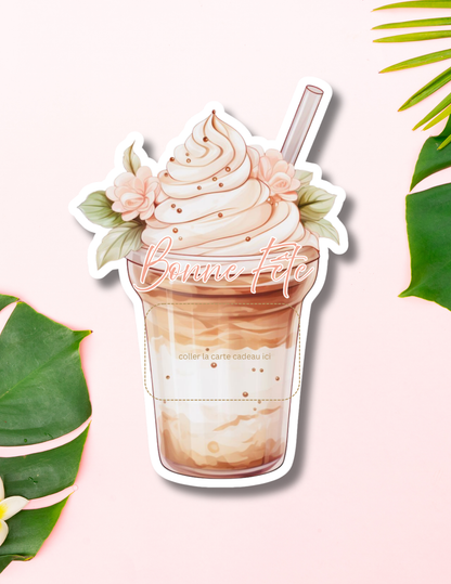 Carton de présentation carte cadeau – Café Glacé – Carte imprimée 6x9