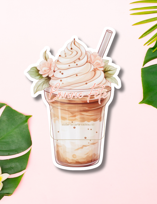 Gift card holder – Iced Coffee – Printed Card 6x9