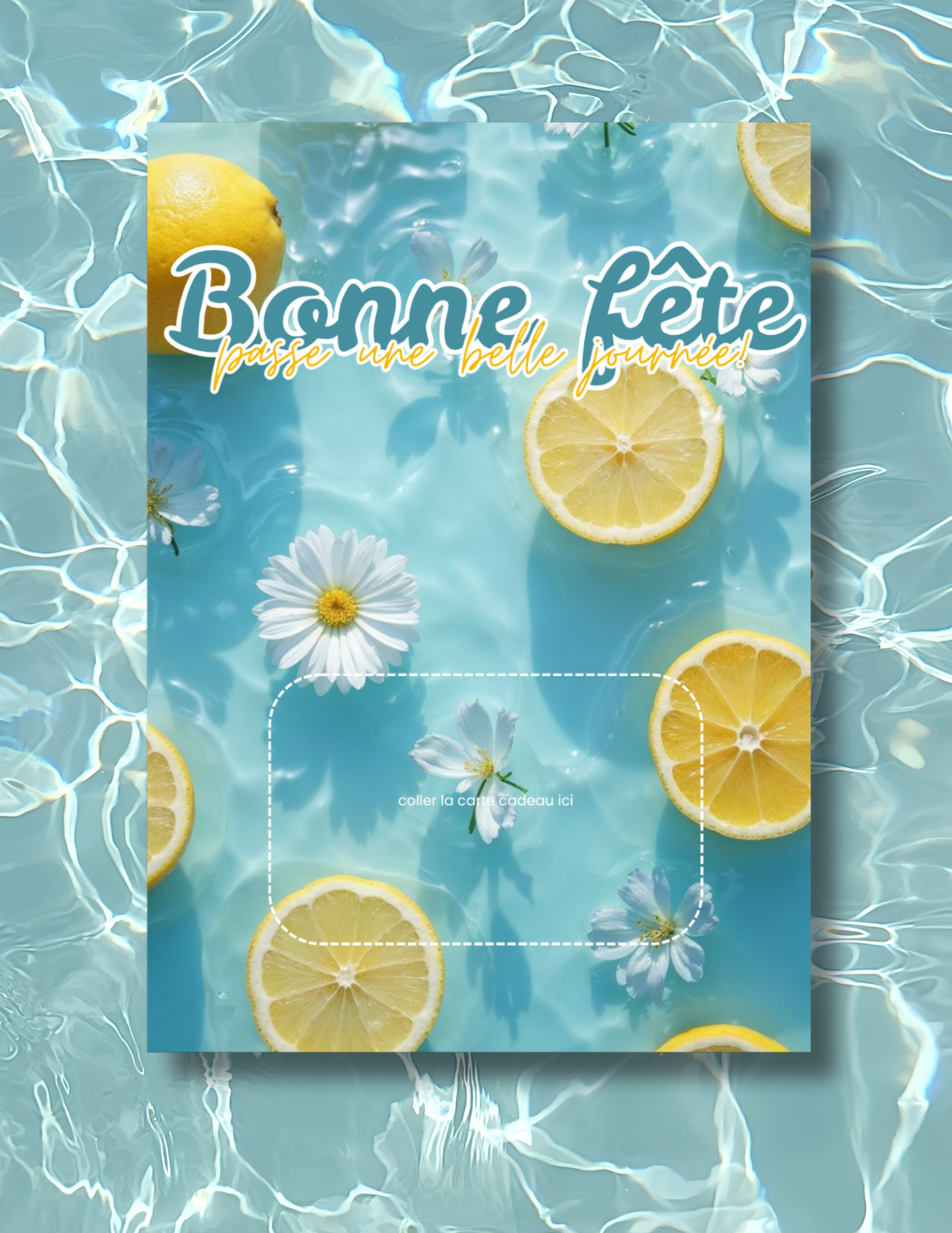 Carton de présentation carte cadeau – Citrons – Carte imprimée 5x7