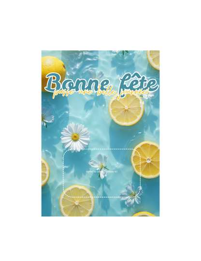 Carton de présentation carte cadeau – Citrons – Carte imprimée 5x7