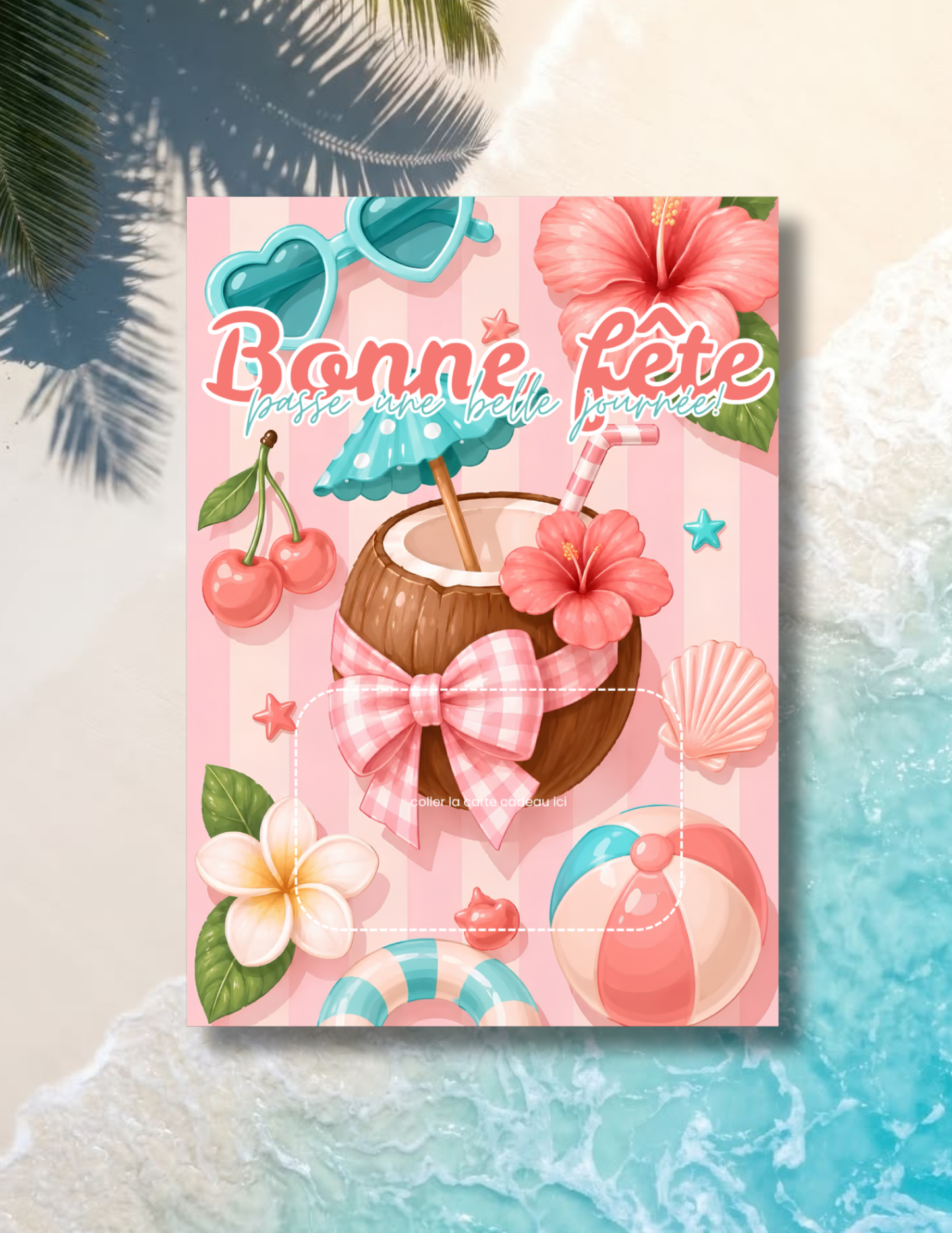 Carton de présentation carte cadeau – Coconut – Carte imprimée 5x7
