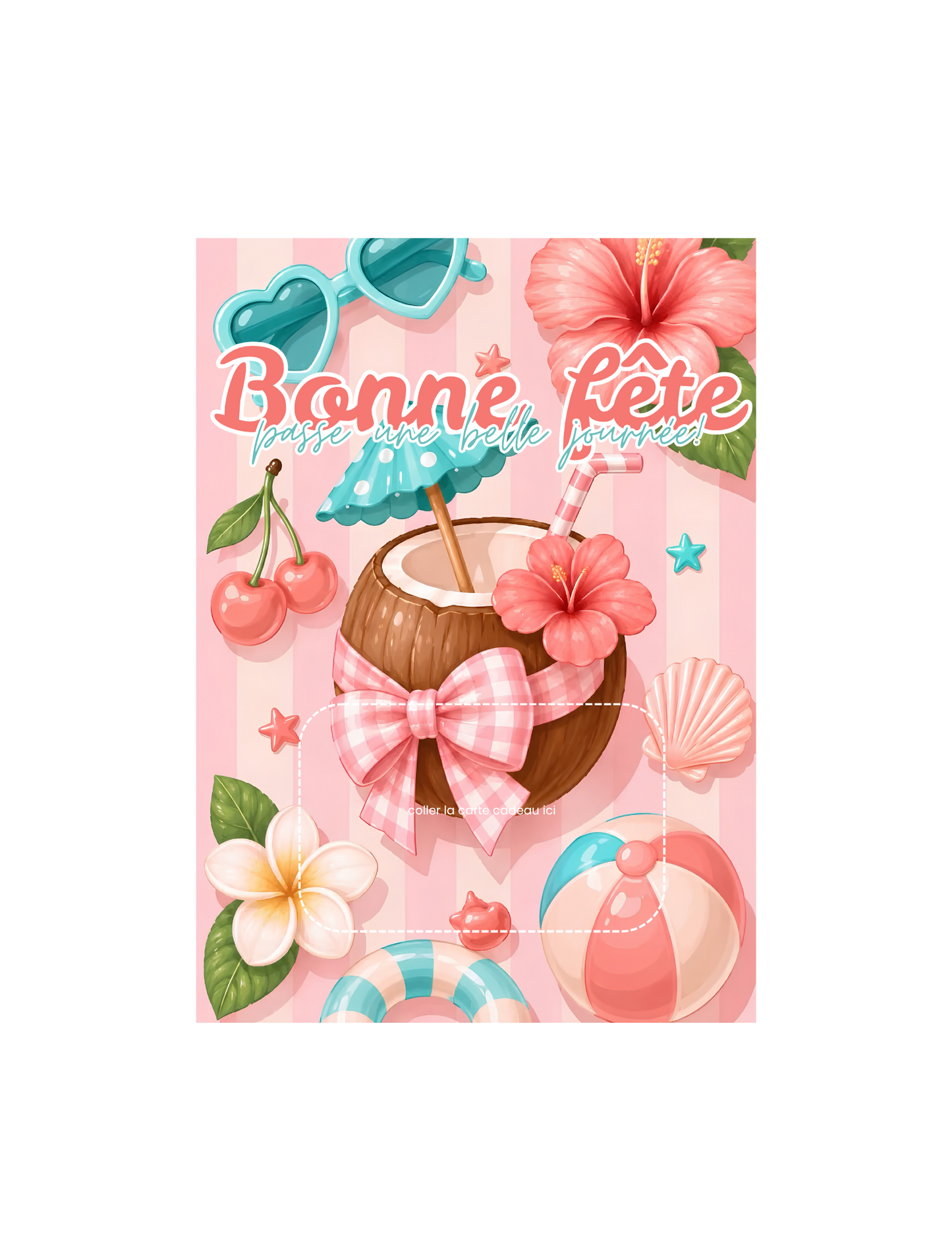Carton de présentation carte cadeau – Coconut – Carte imprimée 5x7
