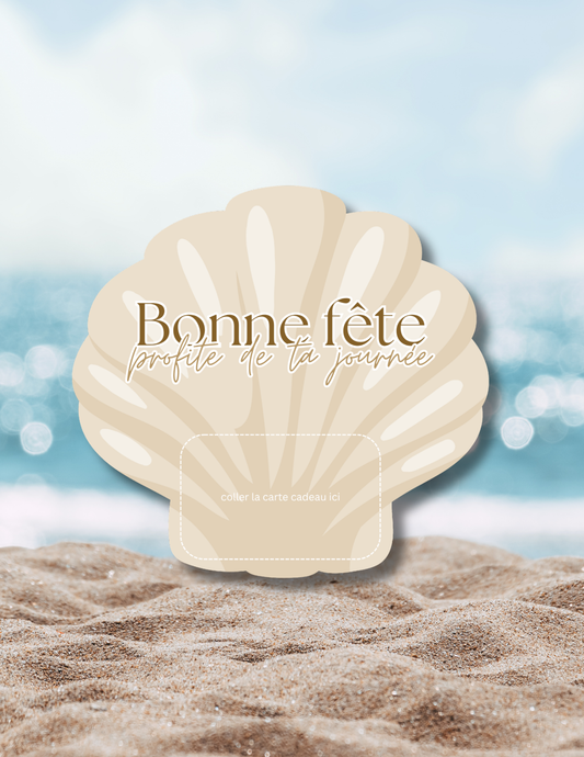Gift card holder – Seashell – Printed card 7x6