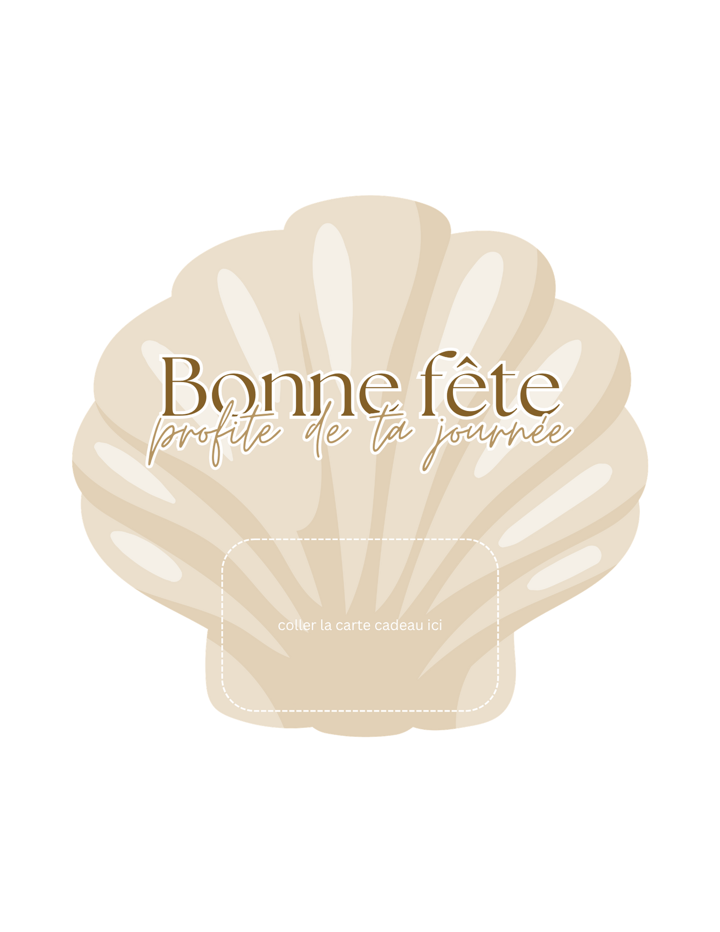 Gift card holder – Seashell – Printed card 7x6