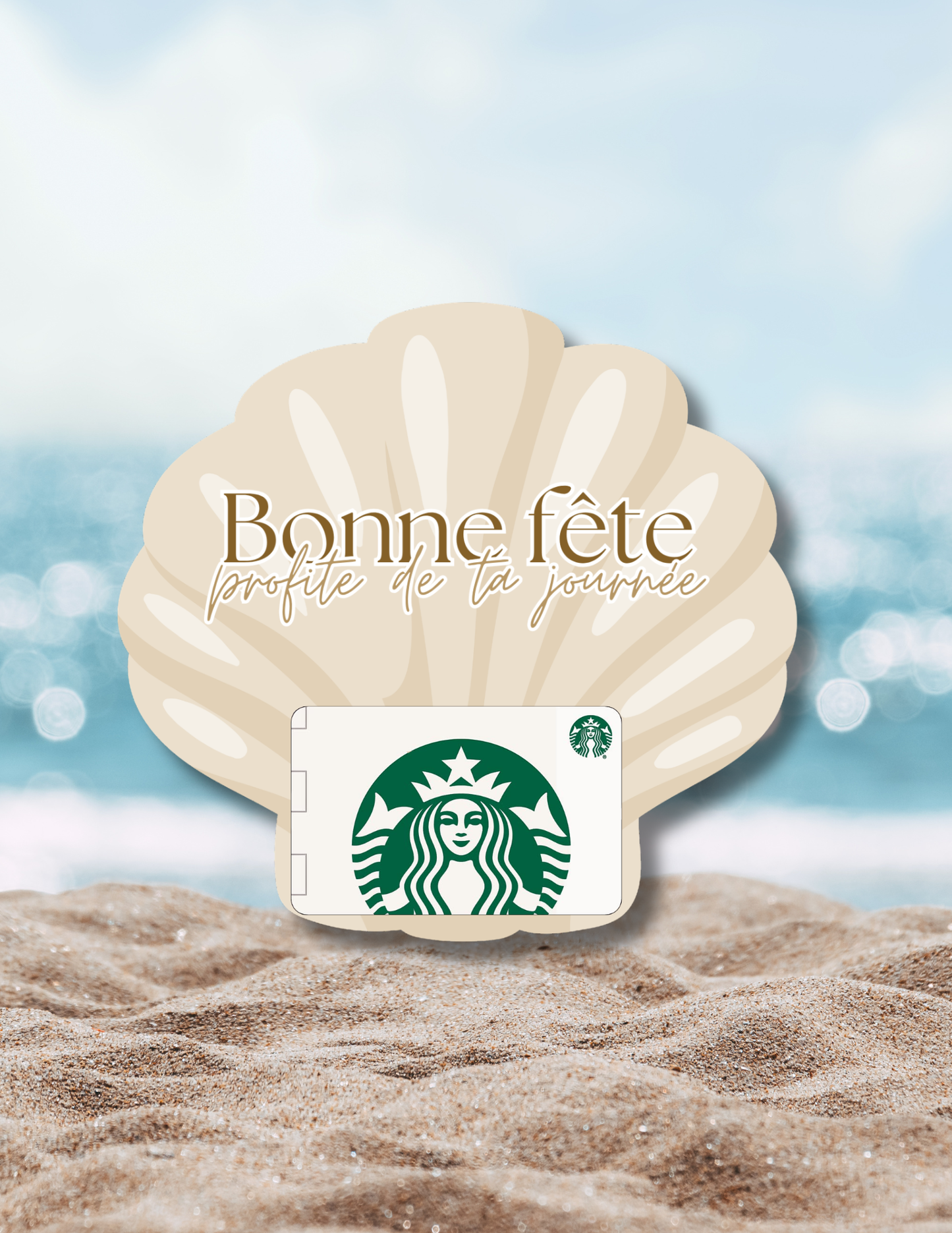 Gift card holder – Seashell – Printed card 7x6