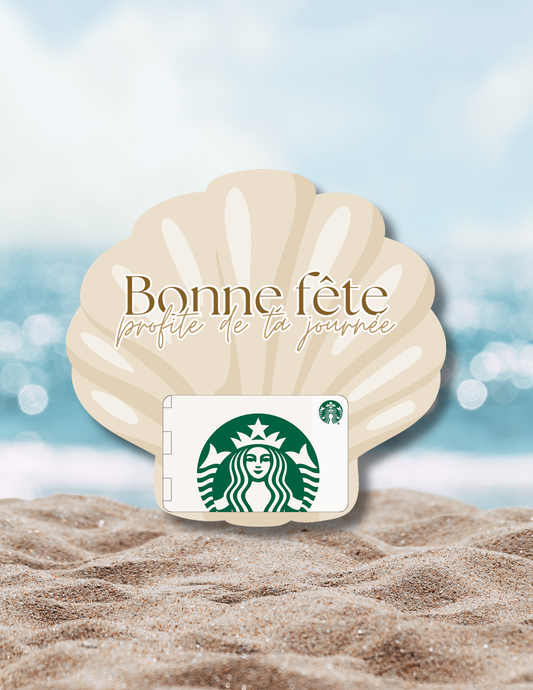 Gift card holder – Seashell – Printed card 7x6
