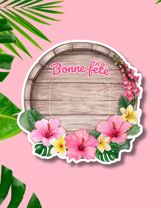 Gift card holder – Tropical Flowers – Printed Card 7x7