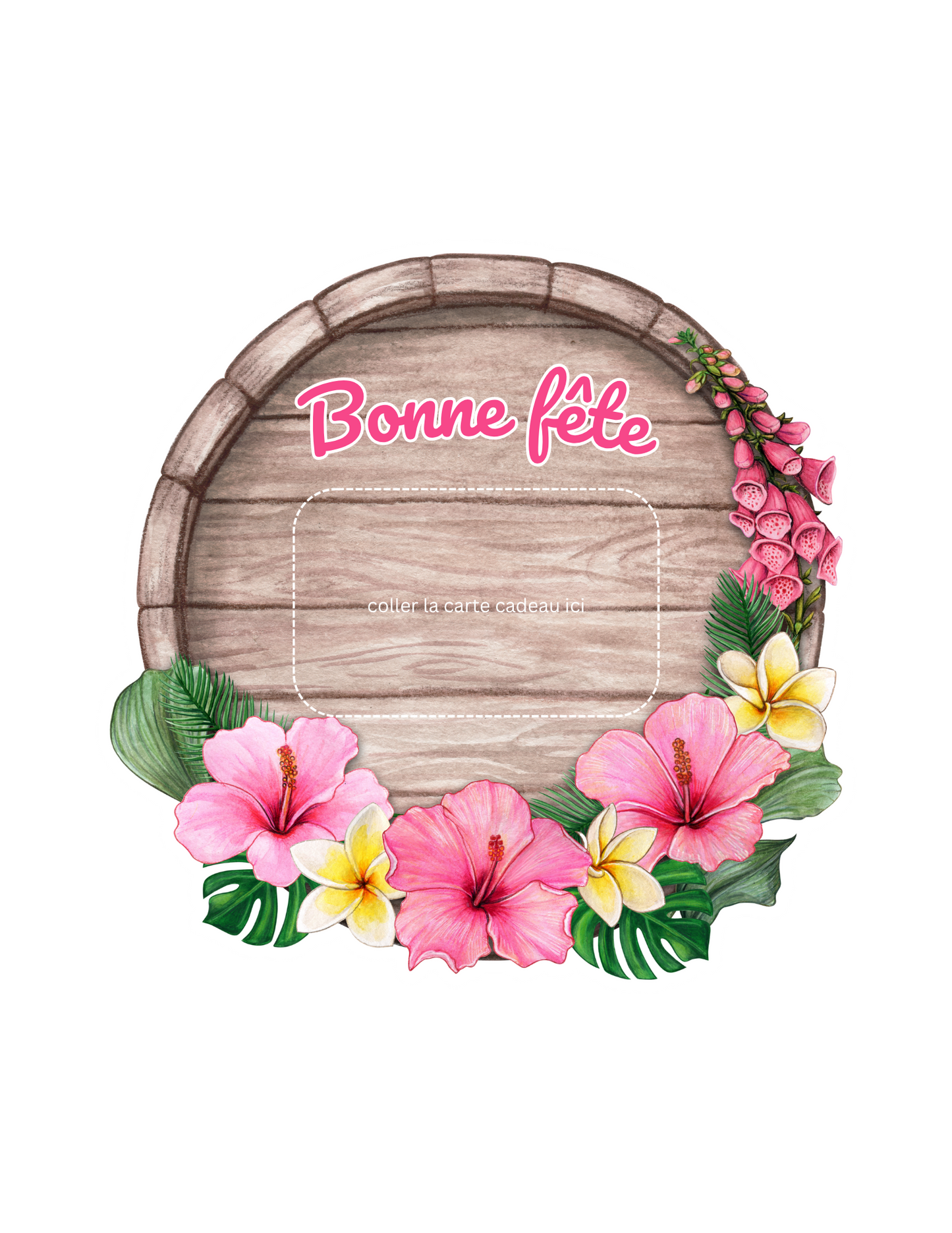 Gift card holder – Tropical Flowers – Printed Card 7x7