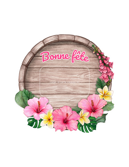 Gift card holder – Tropical Flowers – Printed Card 7x7