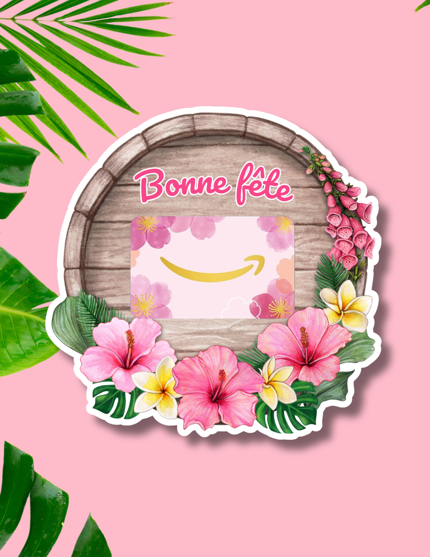 Gift card holder – Tropical Flowers – Printed Card 7x7