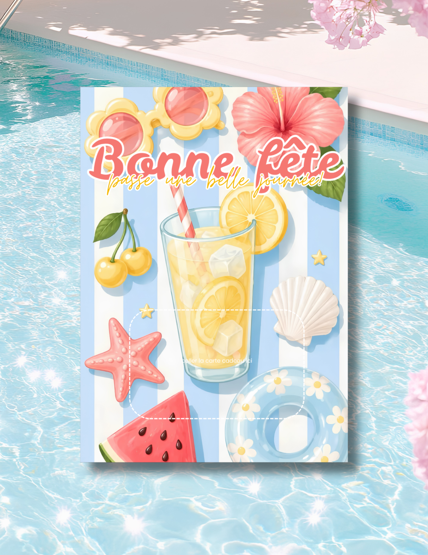 Carton de présentation carte cadeau – Limonade – Carte imprimée 5x7