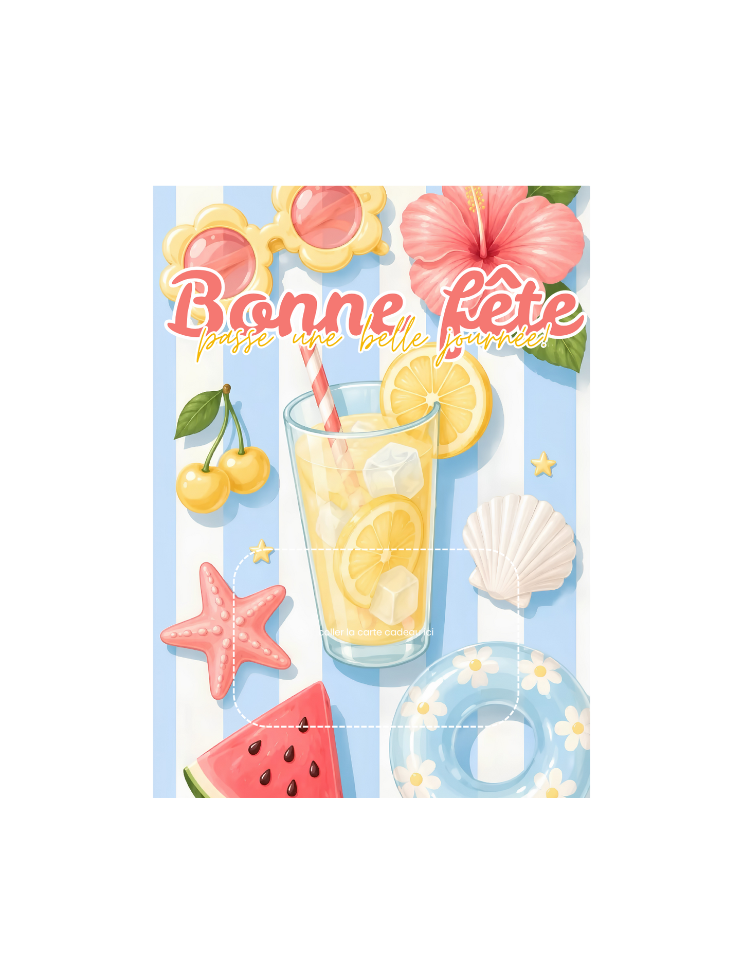 Carton de présentation carte cadeau – Limonade – Carte imprimée 5x7