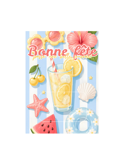 Carton de présentation carte cadeau – Limonade – Carte imprimée 5x7