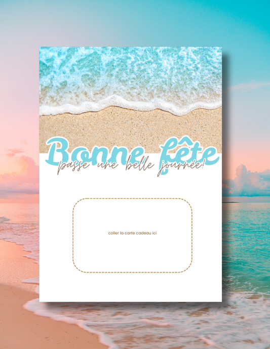 Gift card holder - Beach - 5x7 Printed card
