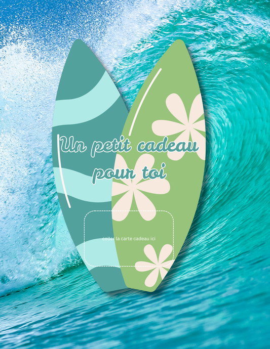 Gift card holder – Surf – Printed card 5x9