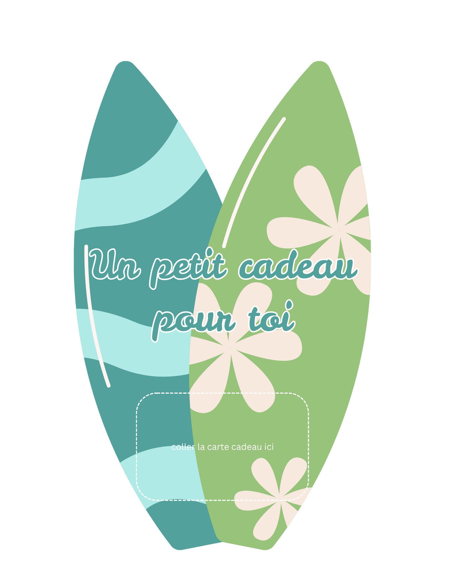 Gift card holder – Surf – Printed card 5x9