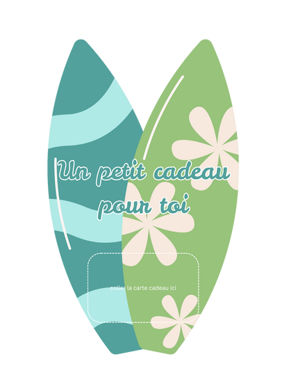 Gift card holder – Surf – Printed card 5x9