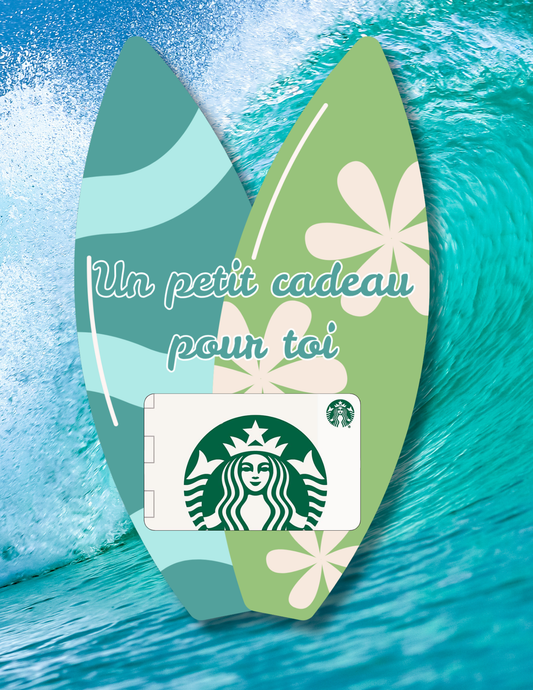 Gift card holder – Surf – Printed card 5x9