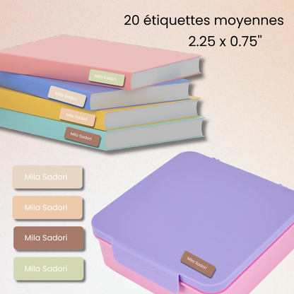 Étiquettes Scolaires Personnalisées - Résistantes à l'eau - Neutre