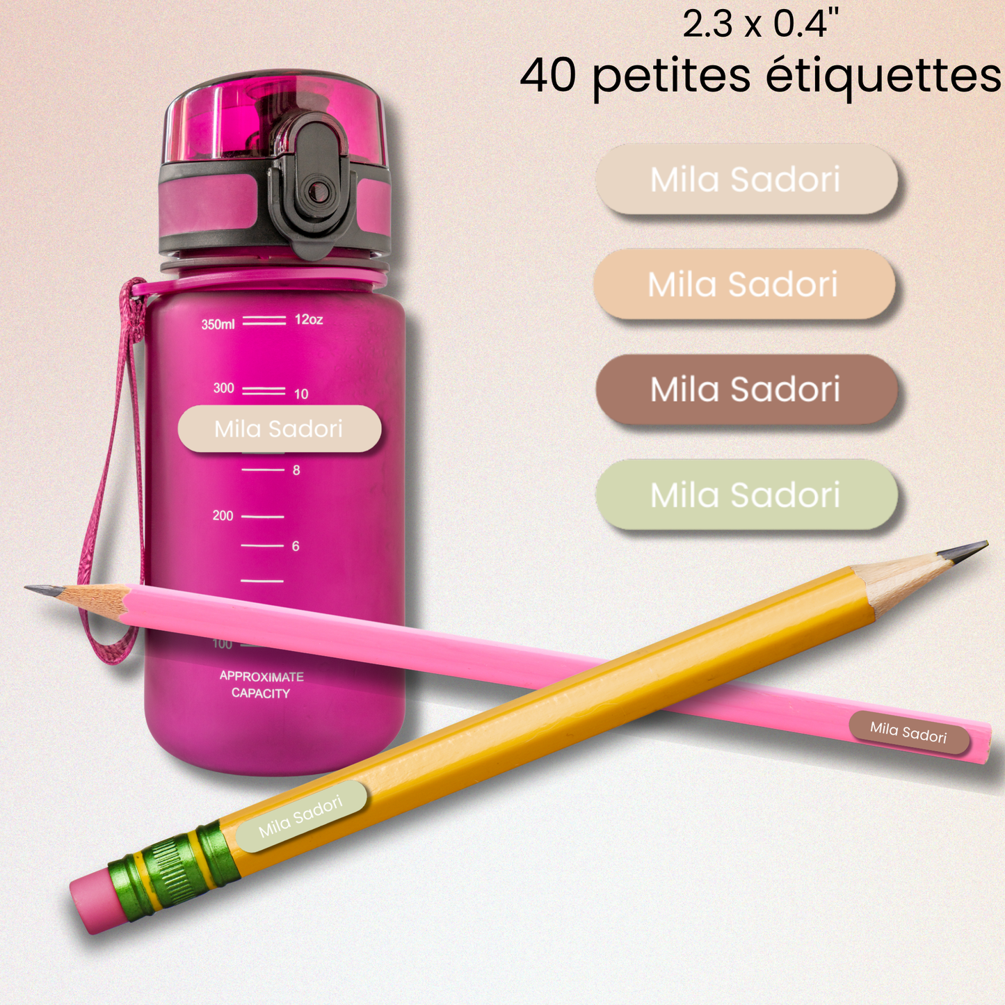 Étiquettes Scolaires Personnalisées - Résistantes à l'eau - Neutre