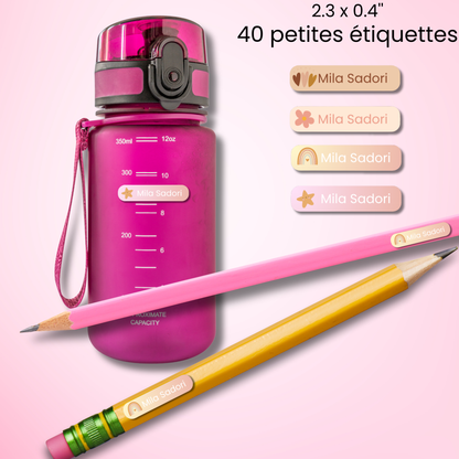 Étiquettes Scolaires Personnalisées - Résistantes à l'eau - Boho