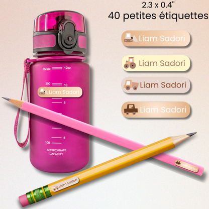 Étiquettes Scolaires Personnalisées - Résistantes à l'eau - Camions