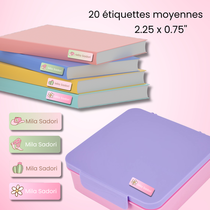 Étiquettes Scolaires Personnalisées - Résistantes à l'eau - Cowgirl
