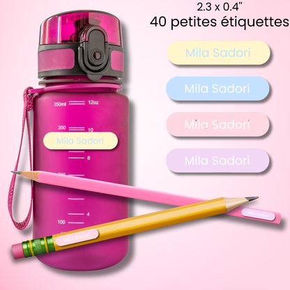Étiquettes Scolaires Personnalisées - Résistantes à l'eau - Pastel
