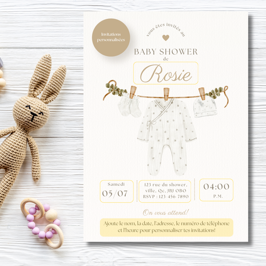 Personalized Invitation - Baby Shower - Gentle Nature