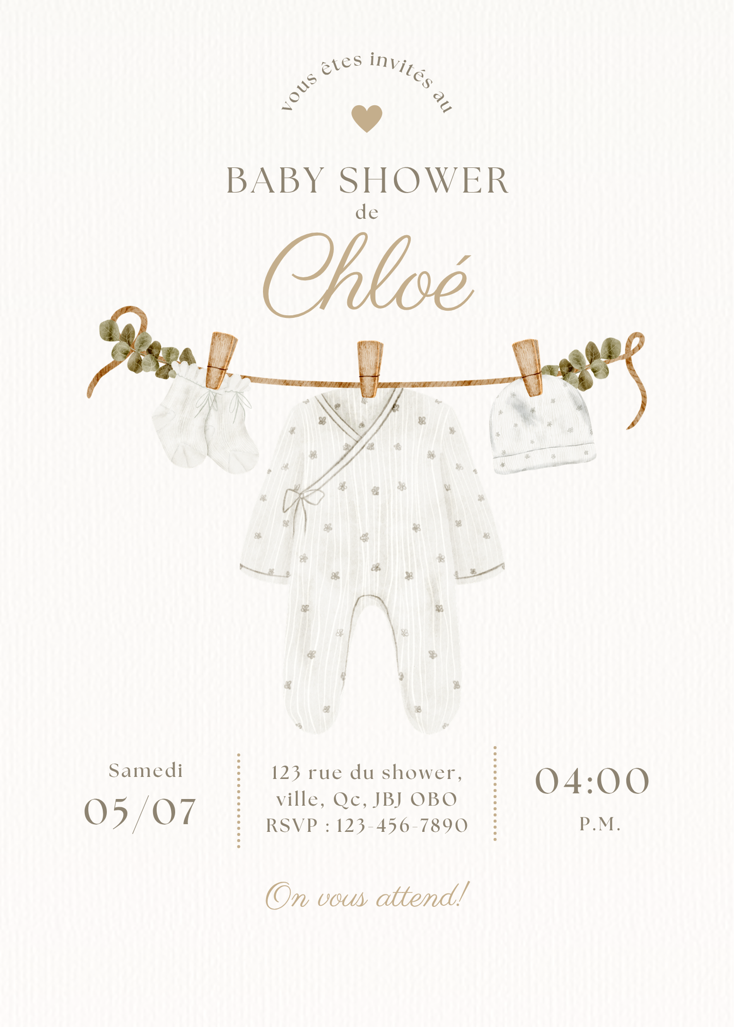 Personalized Invitation - Baby Shower - Gentle Nature
