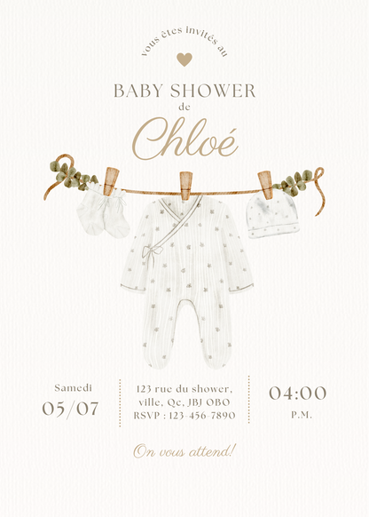 Personalized Invitation - Baby Shower - Gentle Nature