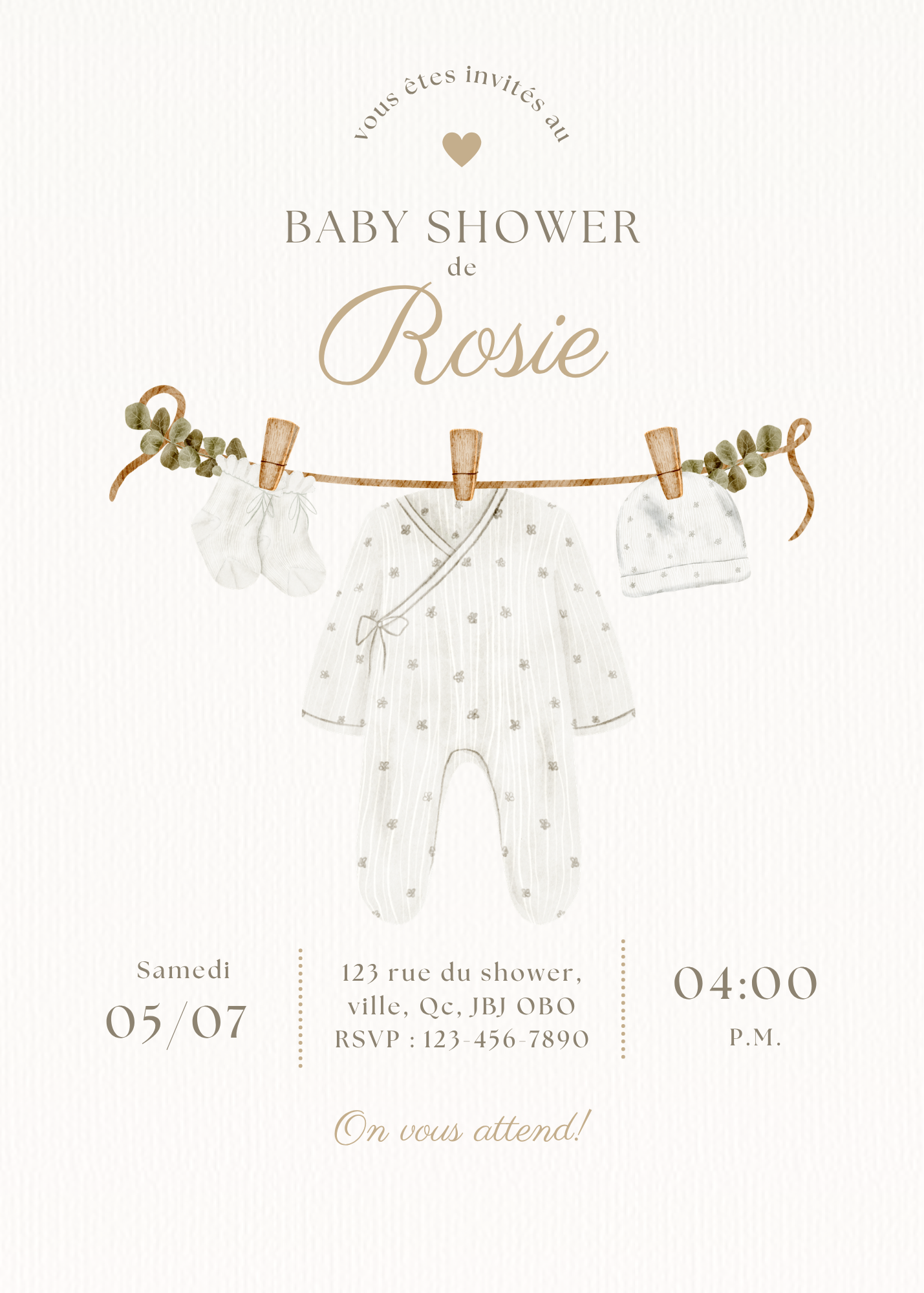 Personalized Invitation - Baby Shower - Gentle Nature