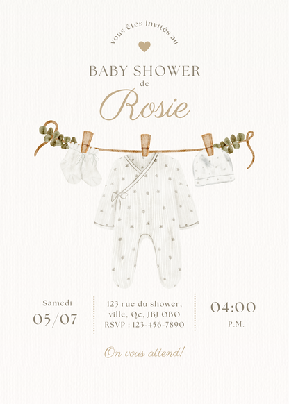 Personalized Invitation - Baby Shower - Gentle Nature