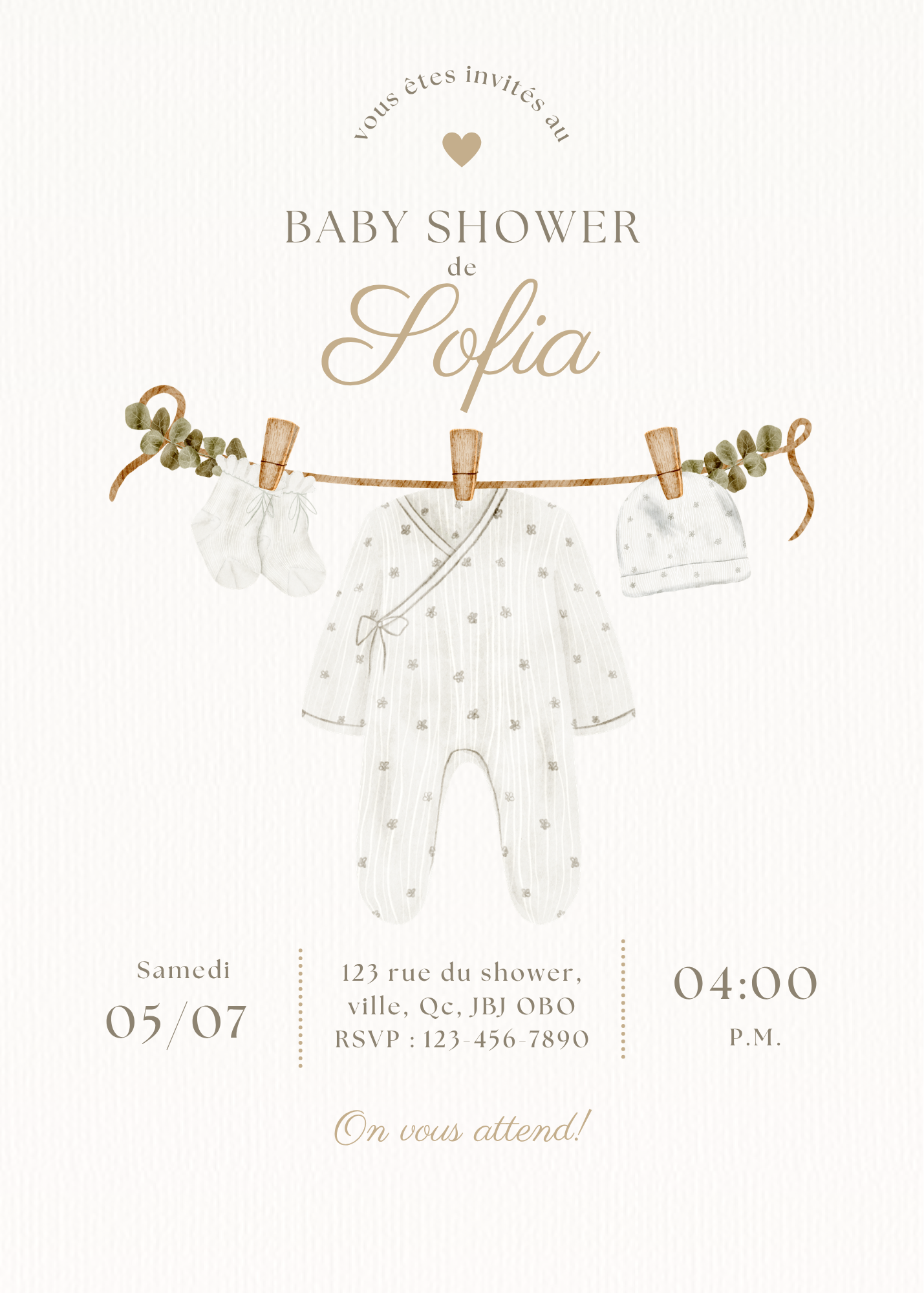 Personalized Invitation - Baby Shower - Gentle Nature