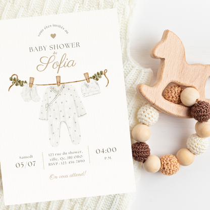 Personalized Invitation - Baby Shower - Gentle Nature