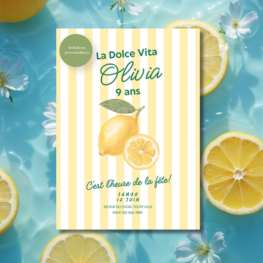 Personalized Invitation - Dolce Kids Party - 5x7 Printed Card
