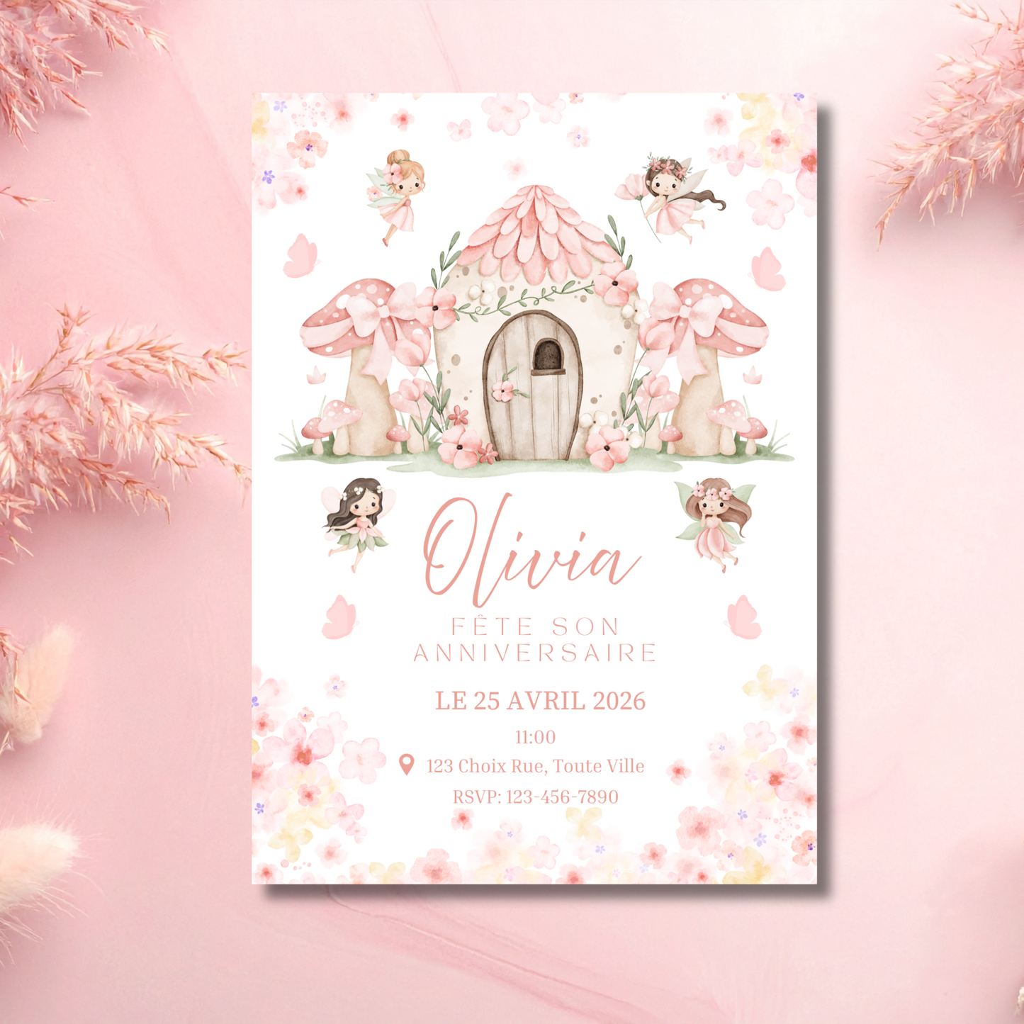 Personalized Invitation – Fairy Kids Party – 5x7 Printed Card