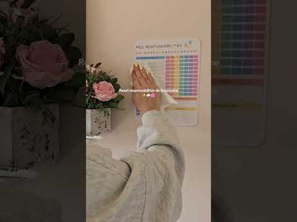 Affiche Responsabilités Bleutée – Tableau effaçable pour encourager l’autonomie des enfants
