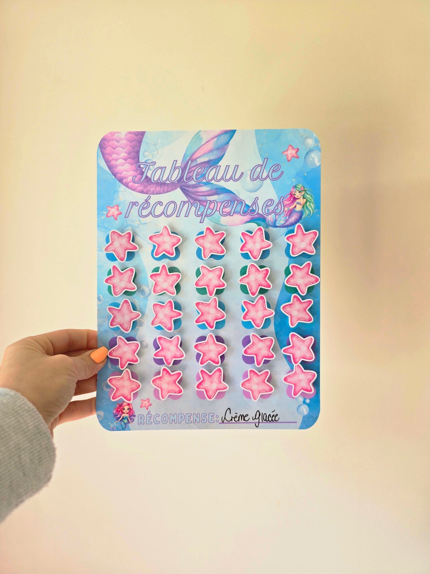 Tableau de récompenses – Petite Sirène (2 à 7 ans)