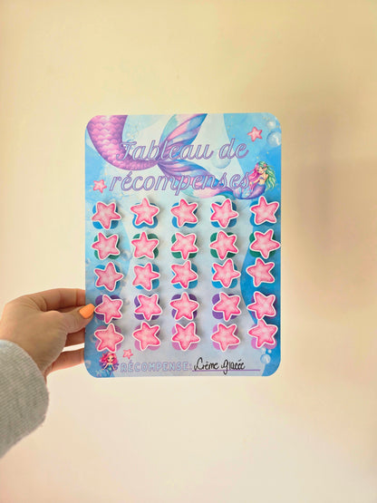 Tableau de récompenses – Petite Sirène (2 à 7 ans)