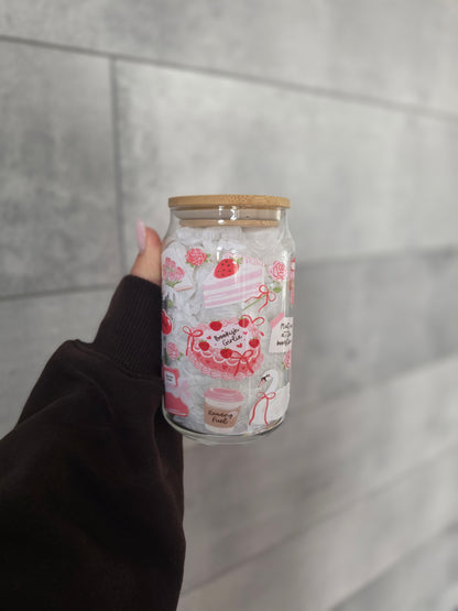 Tasse en verre 16oz - Romantique