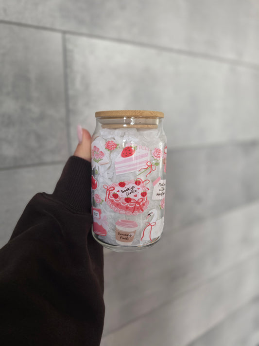 Tasse en verre 16oz - Romantique