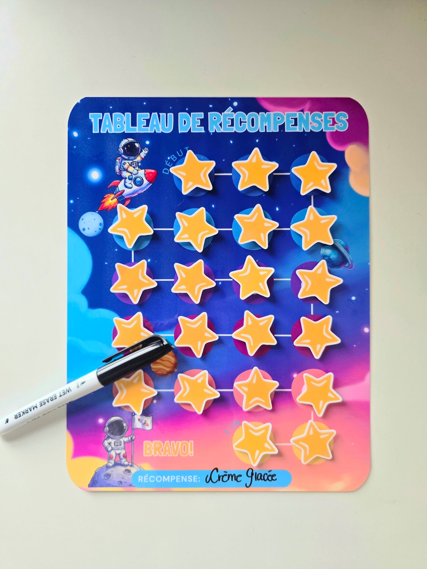 Tableau de récompenses – Mission Espace (2 à 7 ans)