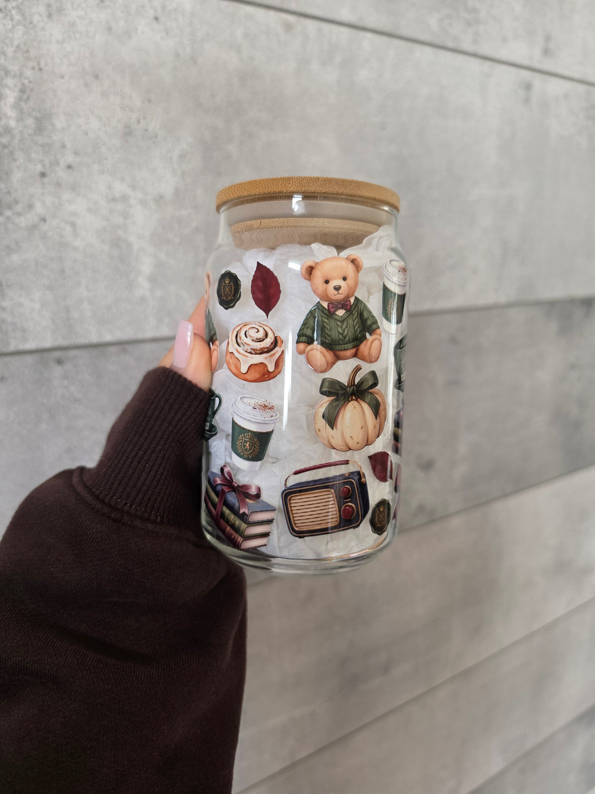 Tasse en verre 16oz - Automne au Ralph's Café