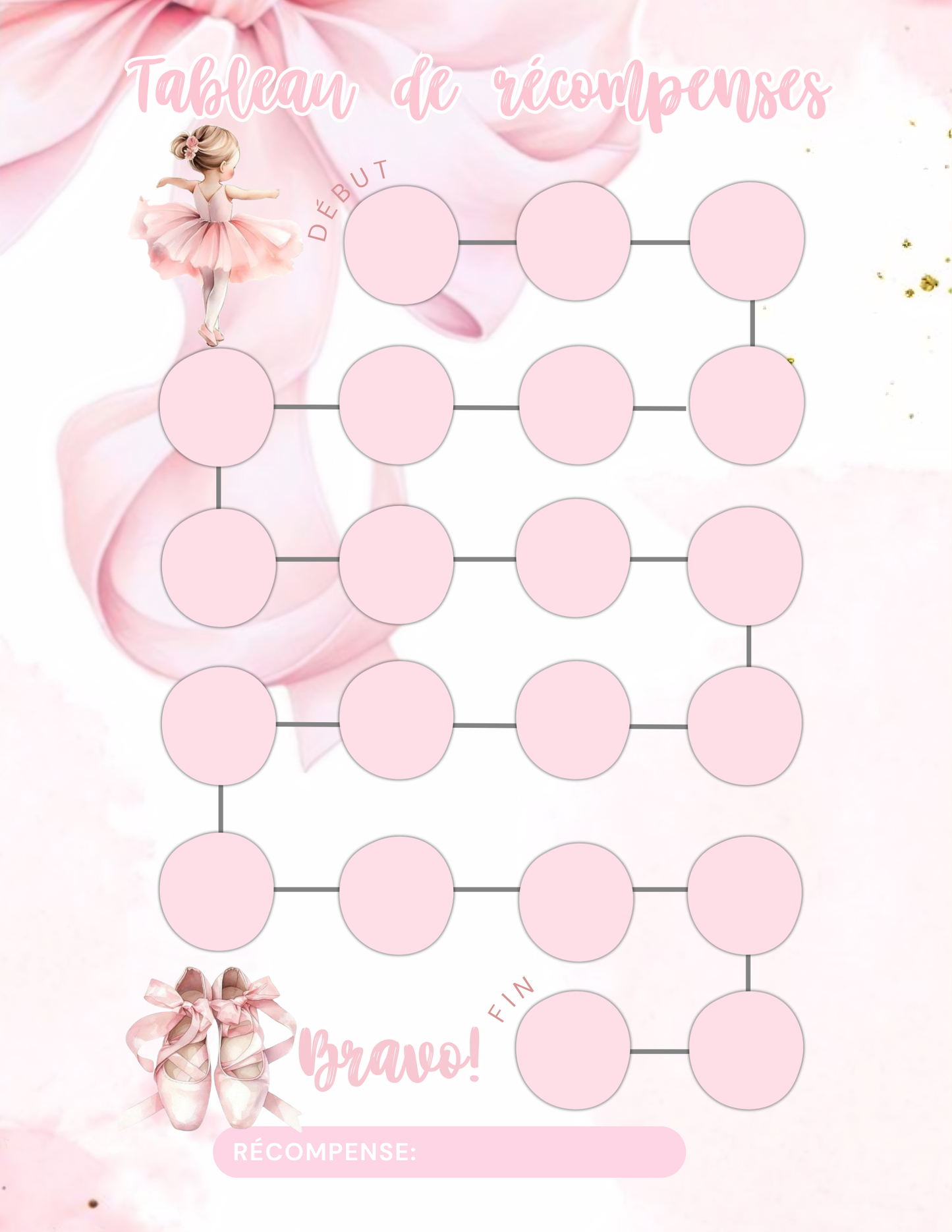 Tableau de récompenses – Ballerine (2 à 7 ans)