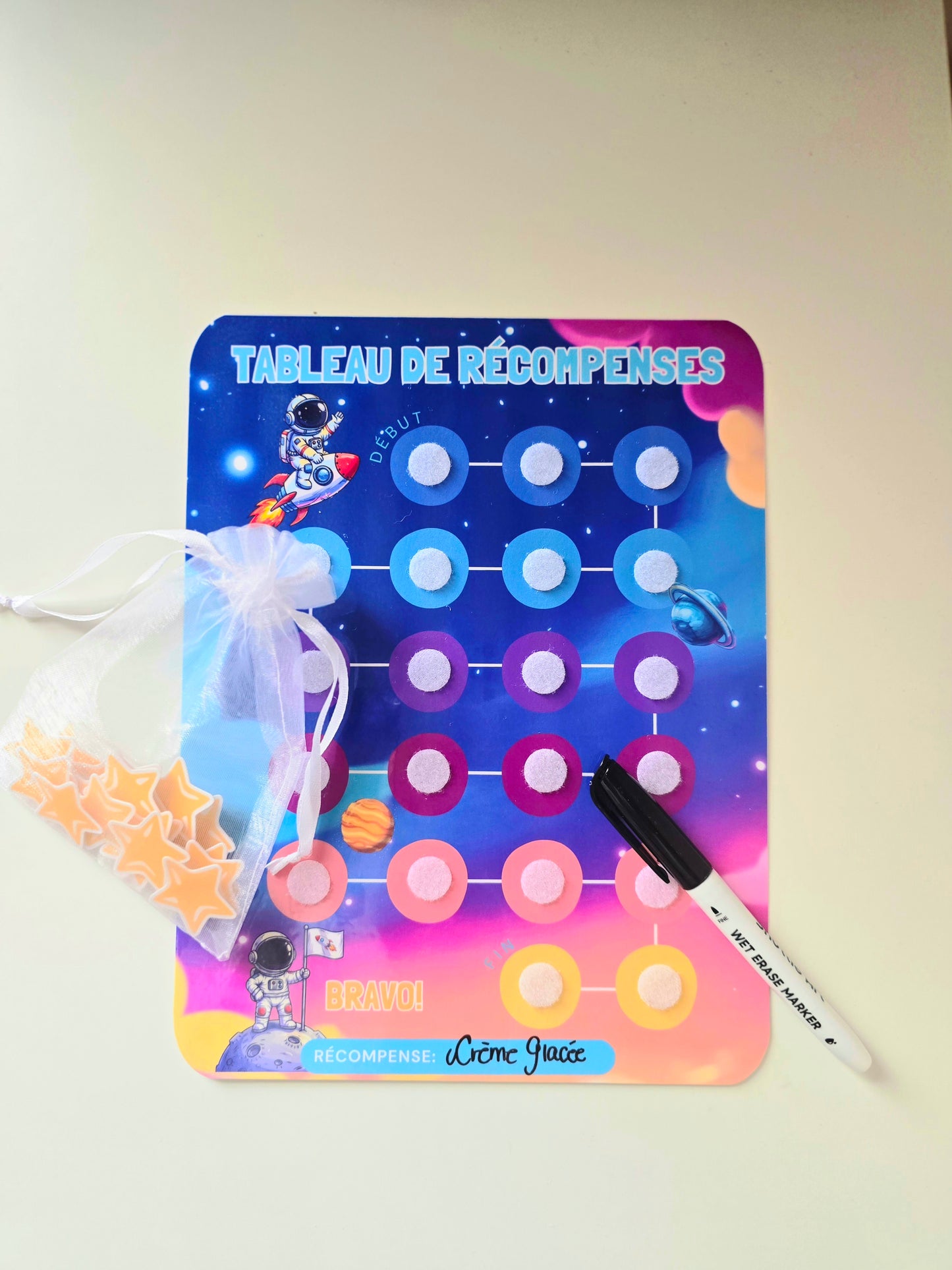 Tableau de récompenses – Mission Espace (2 à 7 ans)
