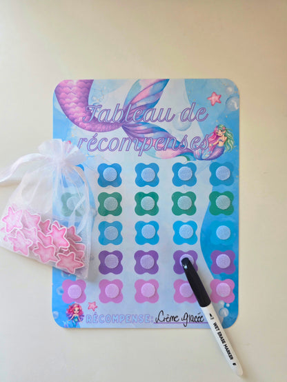 Tableau de récompenses – Petite Sirène (2 à 7 ans)